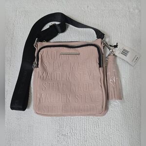 Steve Madden Pink Blush Crossbody Bag With Tassel Keychain NWT